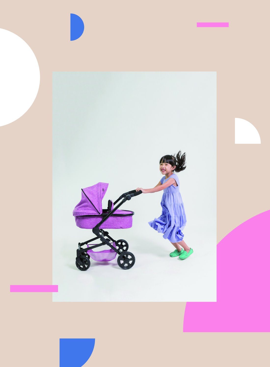 Sportline doll pram in muted tones
